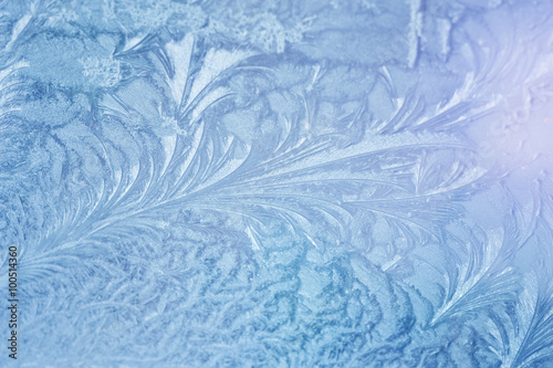 Ice patterns on winter glass
