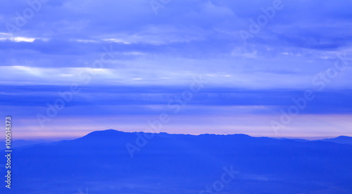 Sky clouds early morning dawn twilight, Doi Angkhang Thailand.