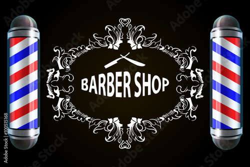 vector illustration Barber Poles, barber shop