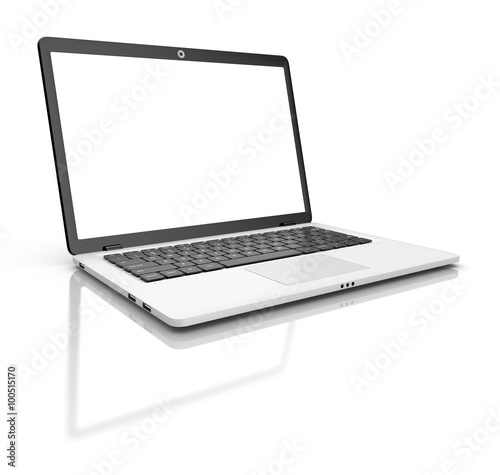Modern Laptop isolated on white.