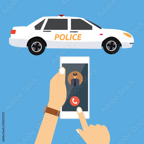 call police car via mobile phone emergency