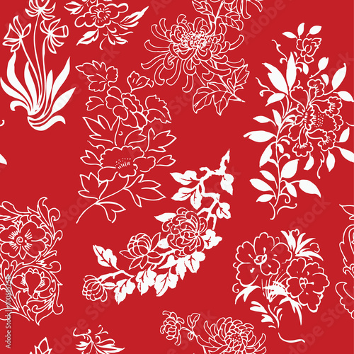 seamless flower drawings background
