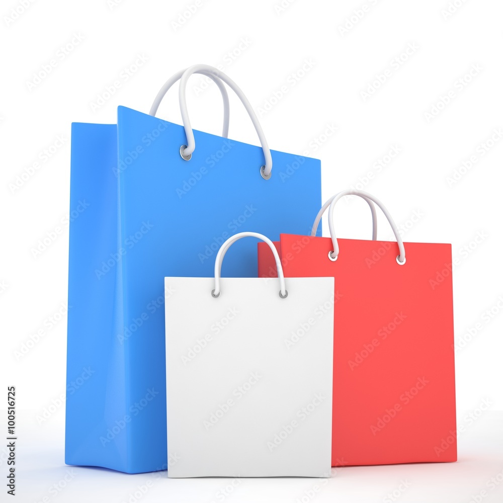 Paper Shopping Bags isolated on white background