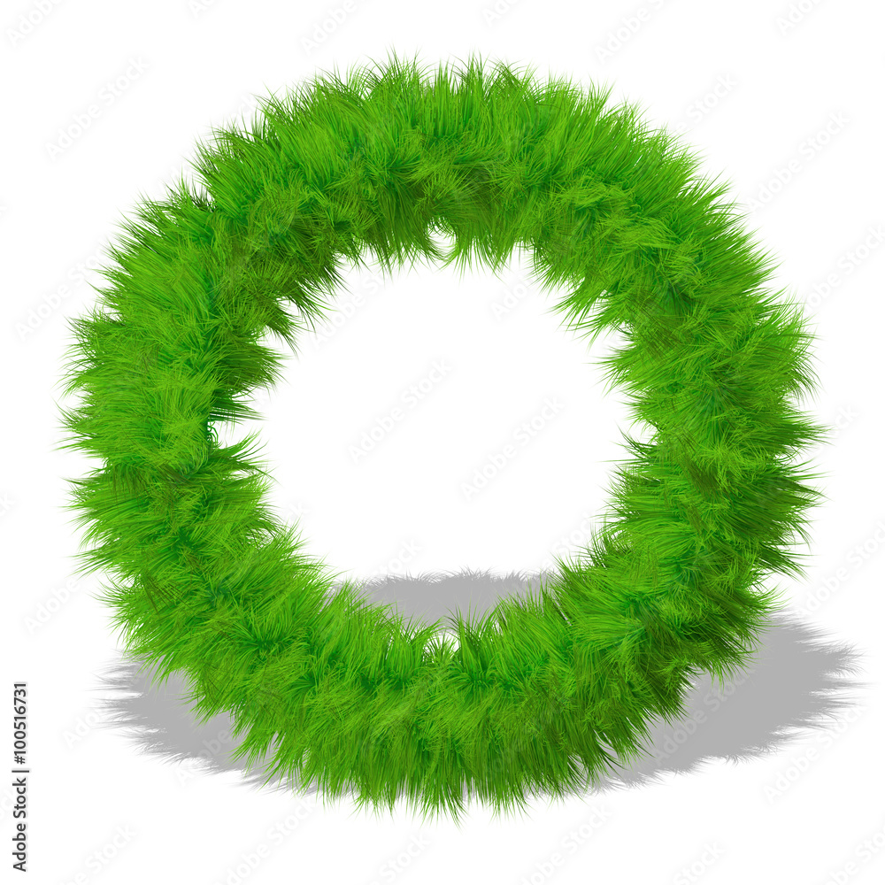 Conceptual green grass 3D font isoalted Conceptual green grass 3D font isoalted