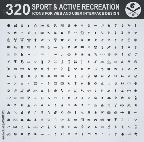 Sport and active recreation icon set