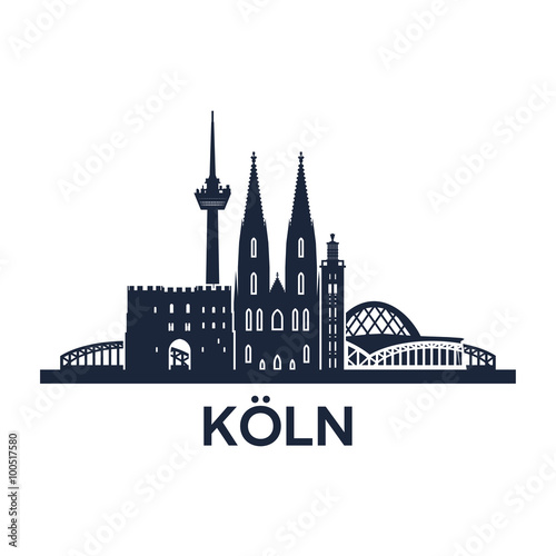 Fototapeta Cologne Skyline Emblem