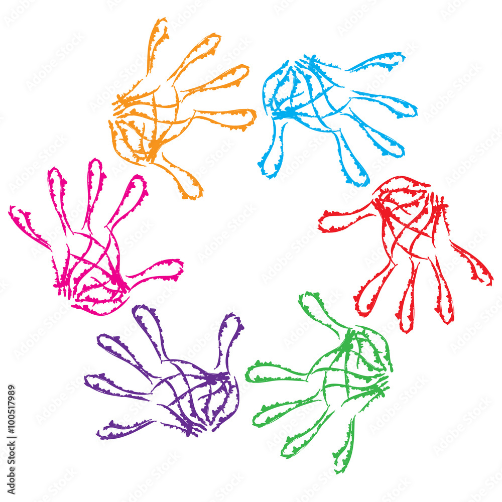 Conceptual child hand circle Conceptual child hand circle