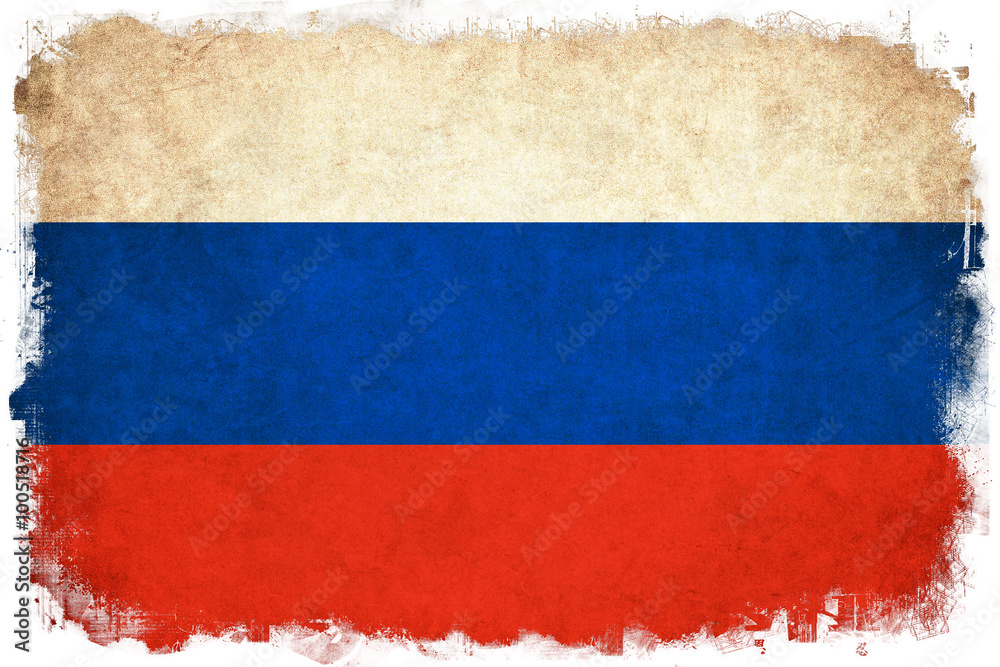 Russia grunge flag illustration of country
