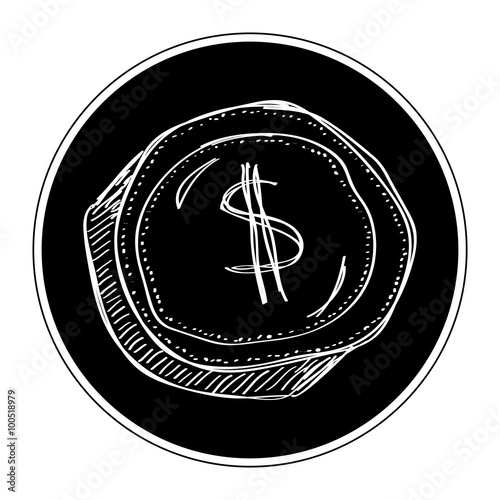 Simple doodle of a dollar