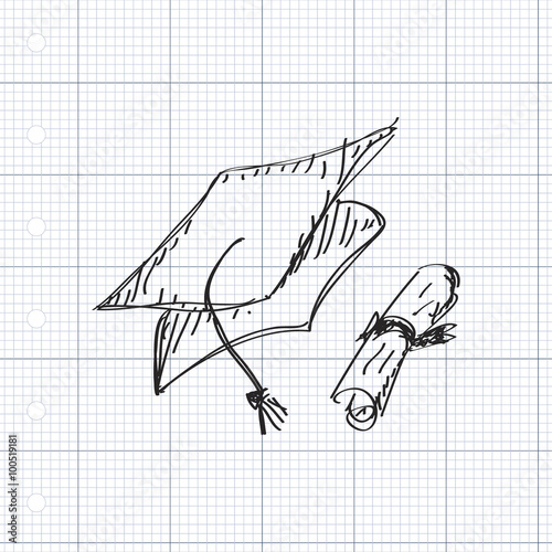 Simple doodle of a mortar board