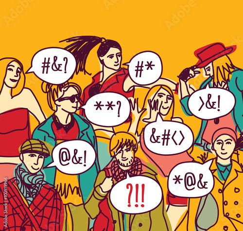 Foreign language misunderstanding people. 