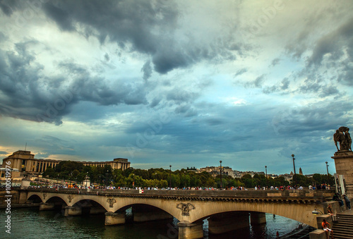 Bridge over Seine in Paris, France. 