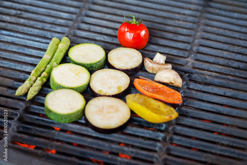 process of cooking vegetables on the grill