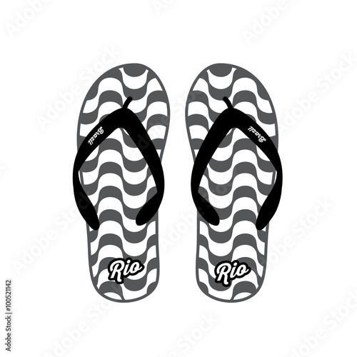 Flip flops with Copacabana beach pattern