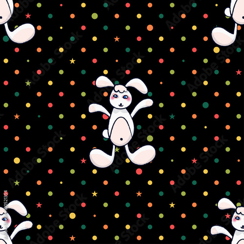 White Rabbit Black Polka Do...