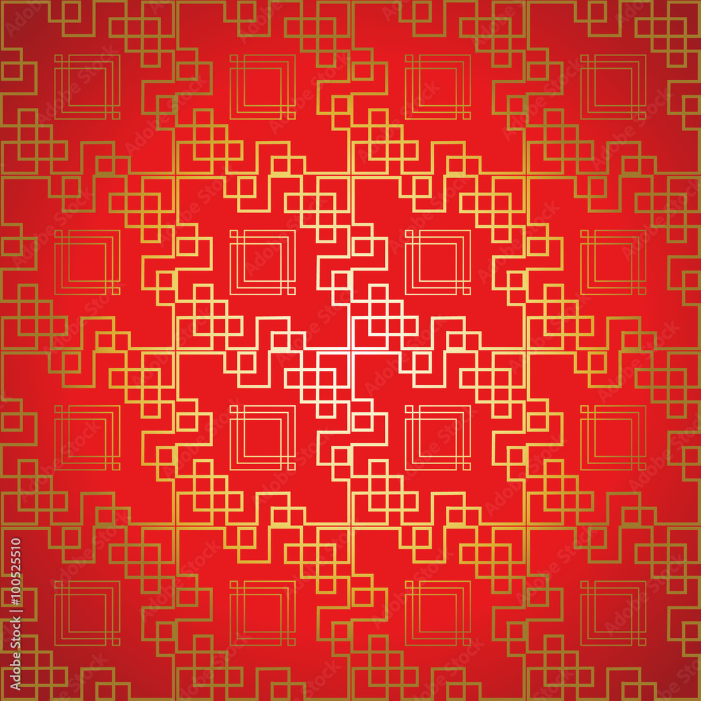 Red gold seamless geometric chinese pattern Red gold seamless geometric chinese pattern