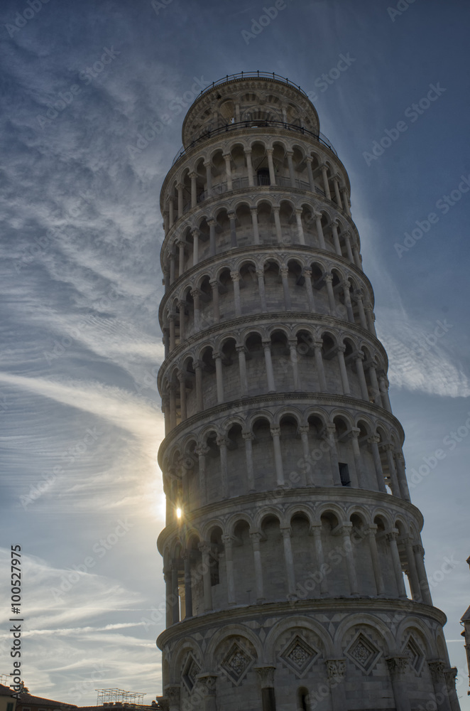 The famous leaning tower of Pisa