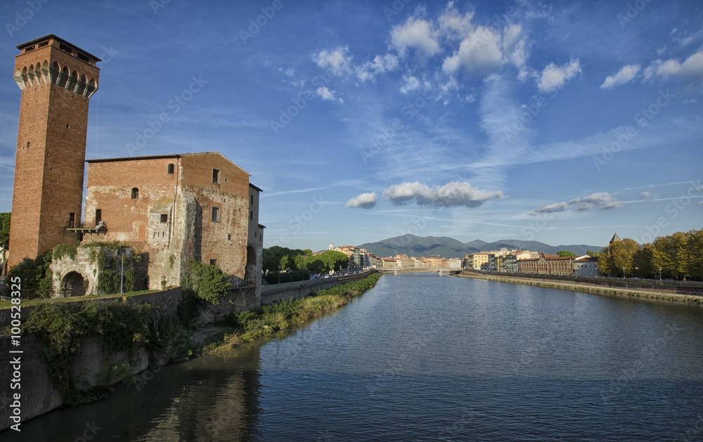 Pisa from a bridge over Arno river