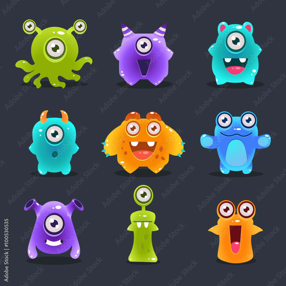 Obraz premium Monsters Lovely Vector Illustration