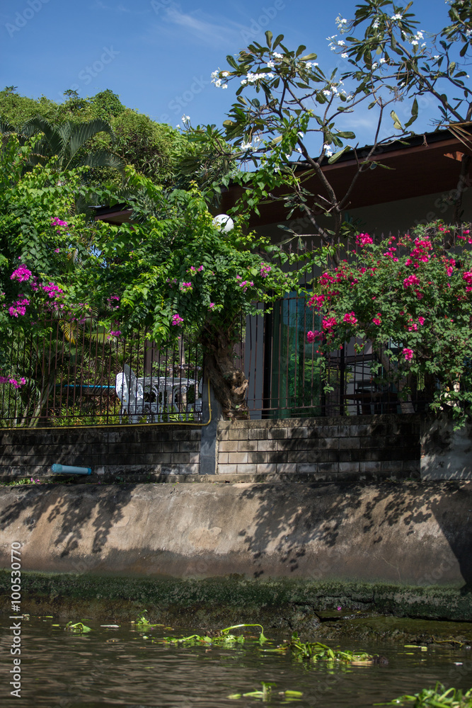 Bangkok, Thailand - November 09, 2015: view from tourists boats on Chao Phraya river Bangkok, Thailand - November 09, 2015: view from tourists boats on Chao Phraya river