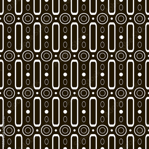 Abstract seamless pattern of circles and hoops