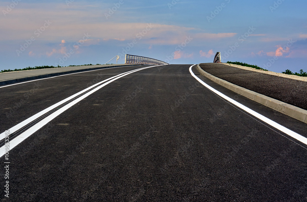 Asphalt road and overpass in Poland. Asphalt road and overpass in Poland.