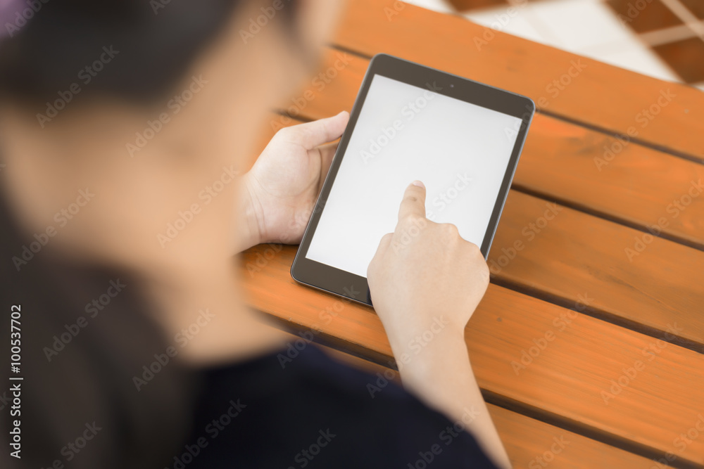 Woman use Tablet for Business