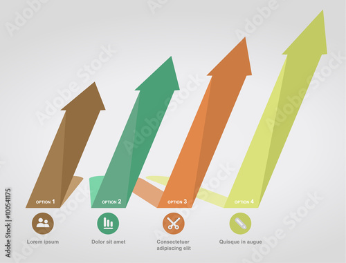 Vector infographic numbered arrow options elements