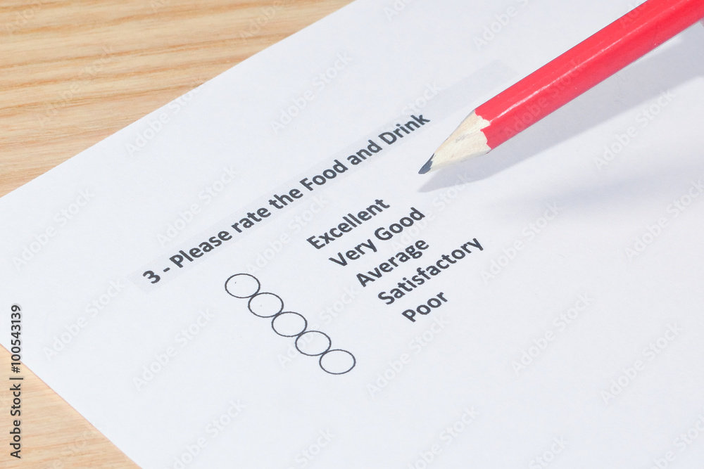Completing a customer survey Completing a customer survey
