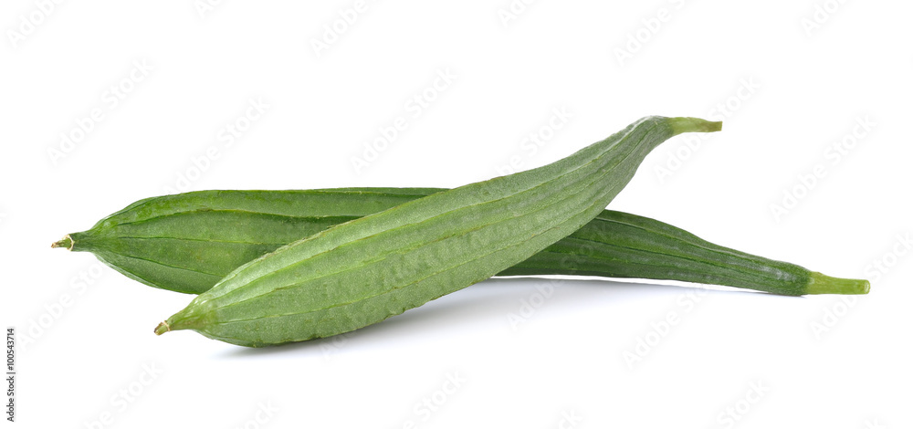 Fresh luffa vegetable on white background Fresh luffa vegetable on white background