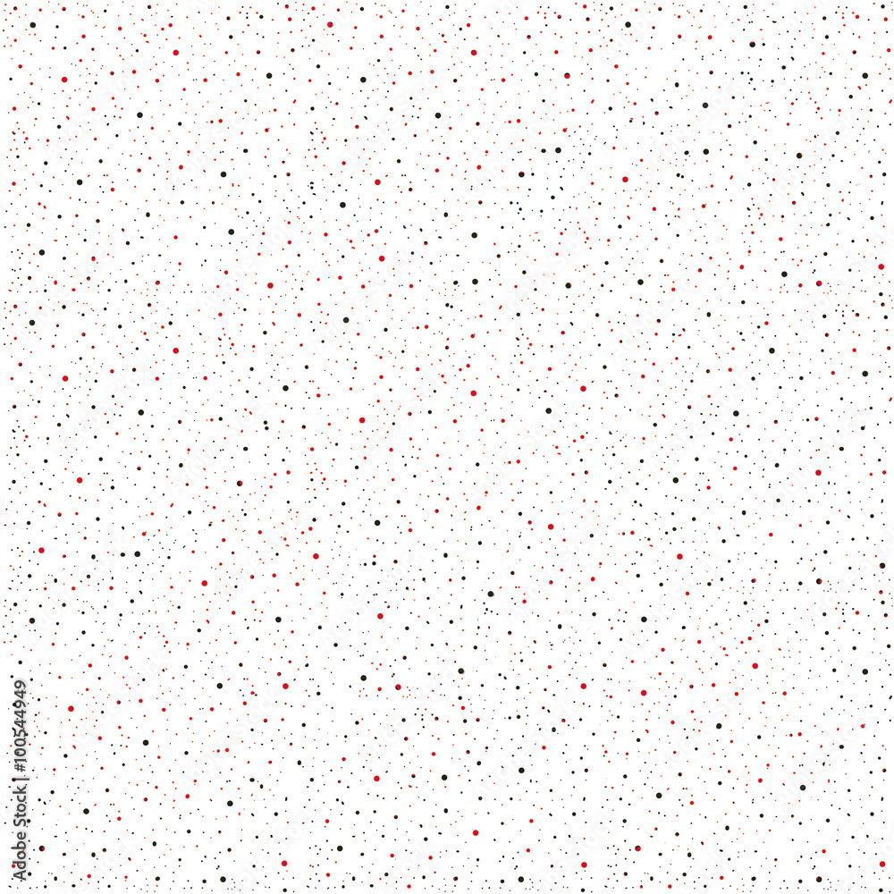 A simple abstract background of random small red and black spots