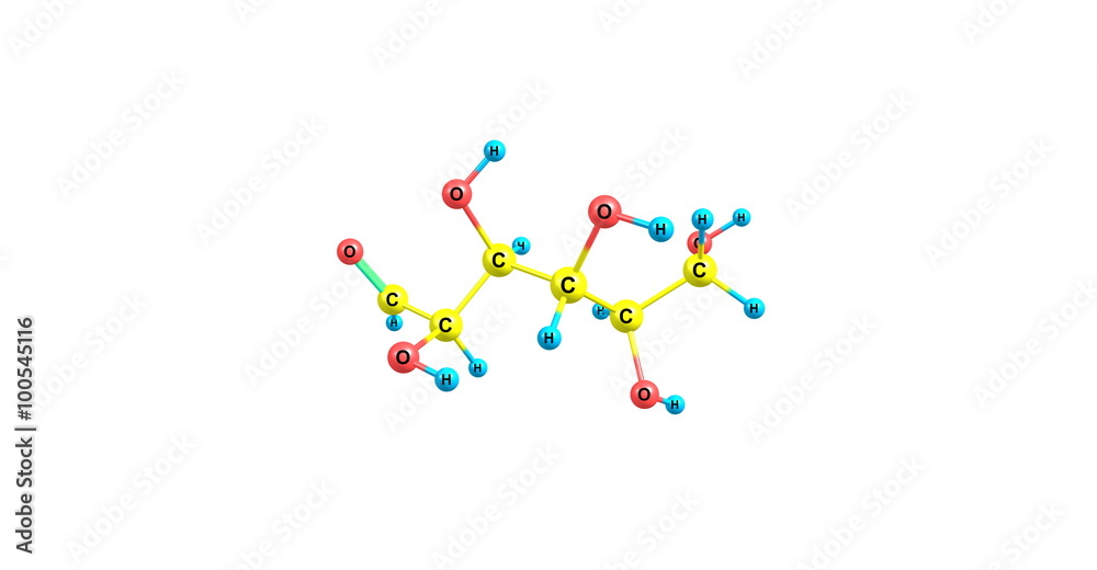 Glucose molecular structure isolated on white Glucose molecular structure isolated on white