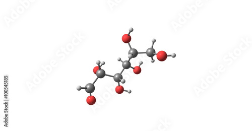 Glucose molecular structure isolated on white