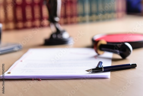 Obraz na płótnie Contract waiting for a notary public sign on desk. w salonie
