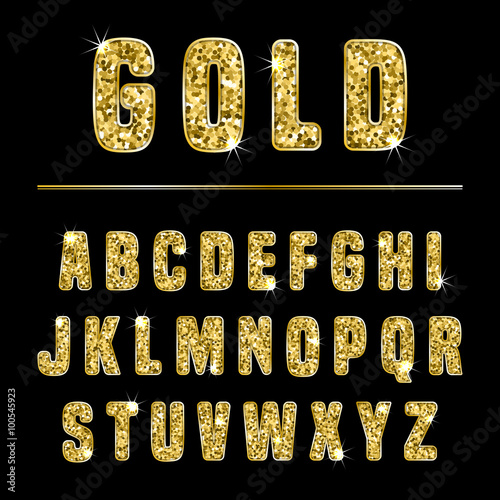 Glitter alphabet gold