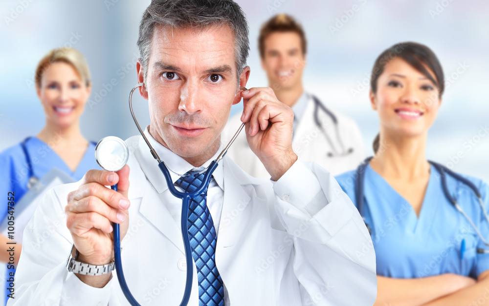 Group of hospital doctors. Group of hospital doctors.