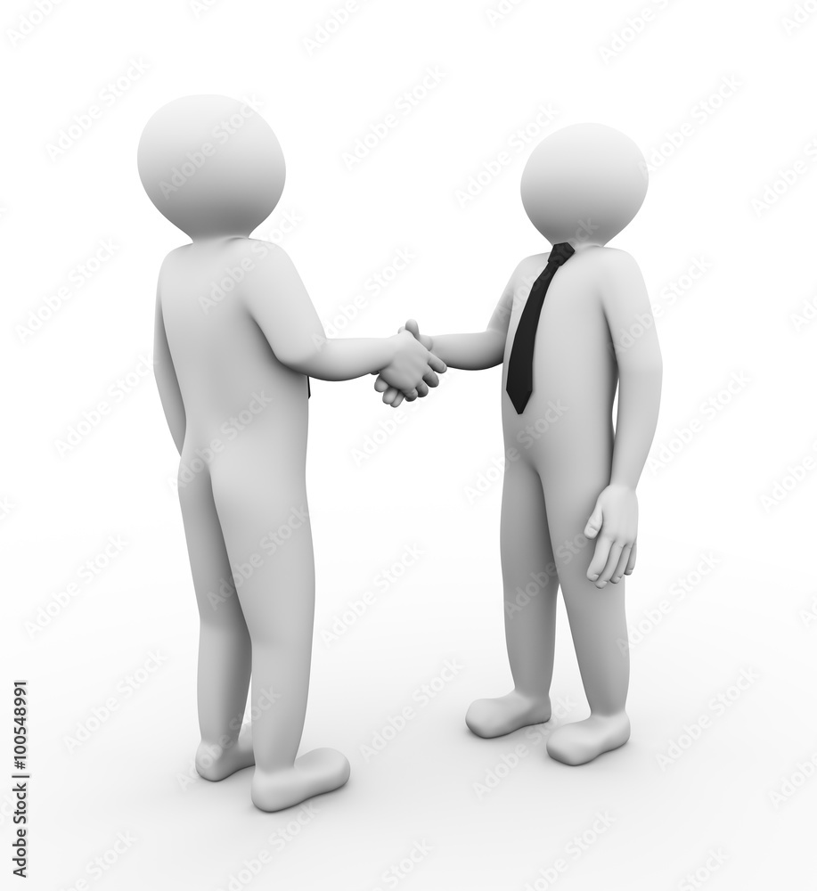 3d business people handshake