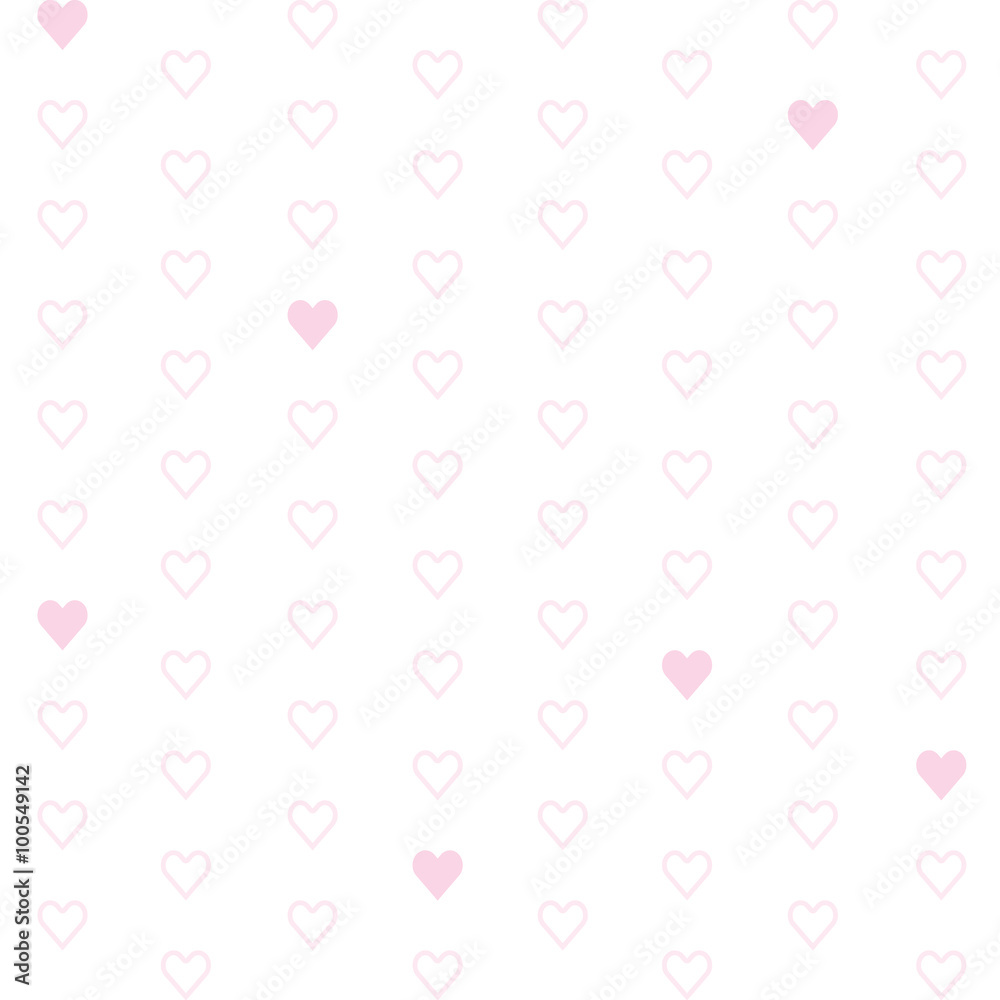 White background with pink hearts for web page backgrounds, textile designs, fills, banners White background with pink hearts for web page backgrounds, textile designs, fills, banners