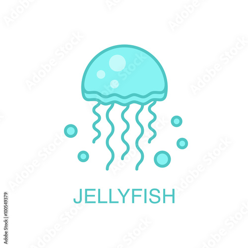 Jellyfish under water illustration. 