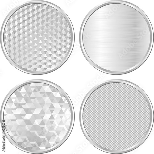 set of isolated silver banners