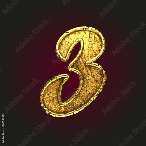 3 vector golden letter