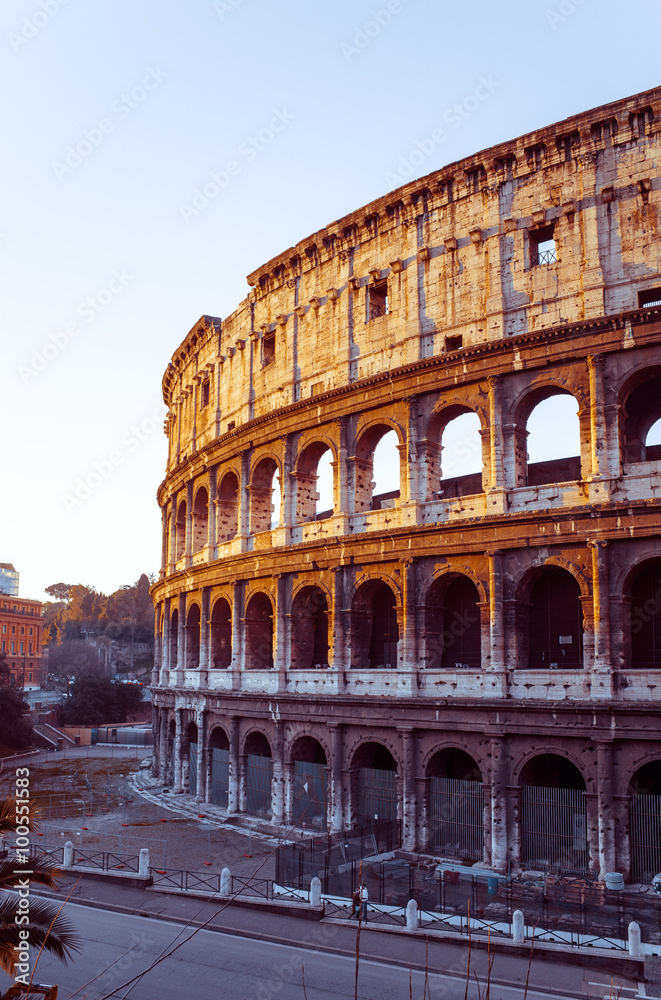 Roman amphitheatres in Rome on January 5, 2015. circular or oval