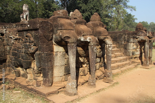 Quadro su tela Terrasse der Elefanten in Angkor Thom - Angkor Wat in Kambodscha