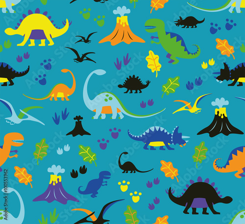 seamless pattern dinosaurs