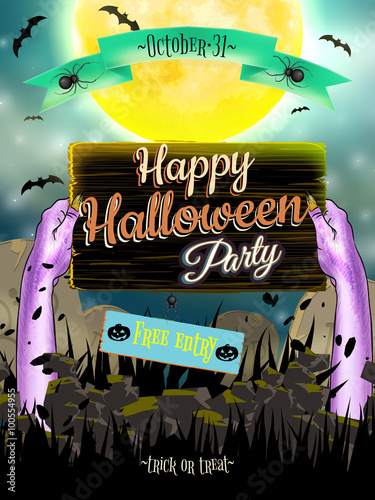 Halloween poster for holiday. EPS 10