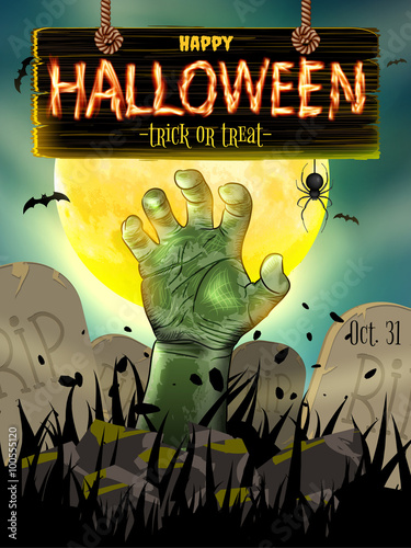 Halloween poster for holiday. EPS 10
