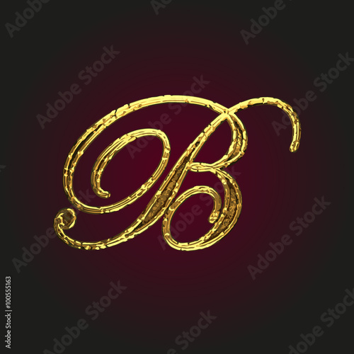 b vector golden letter