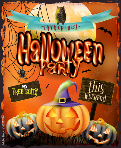 Halloween poster for holiday. EPS 10