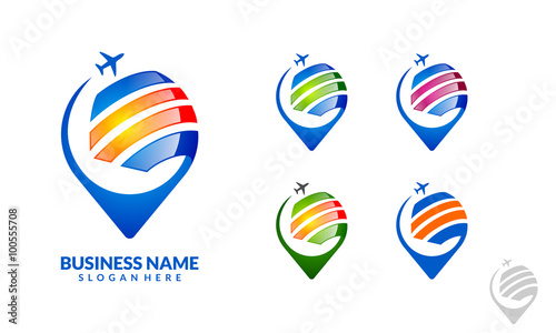 navigation point travel and tour, pin, icon, vector, logo, design