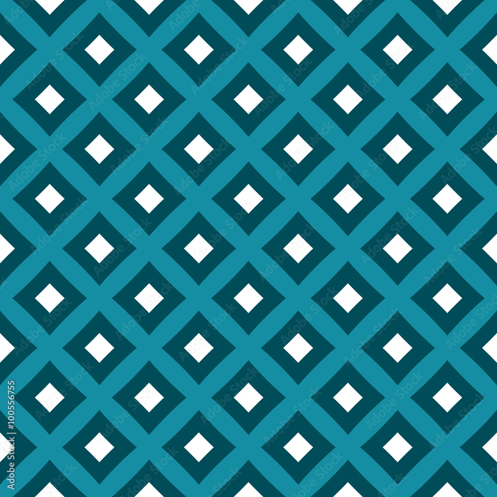 Contemporary decorative seamless pattern with squares in white and blue shades Contemporary decorative seamless pattern with squares in white and blue shades
